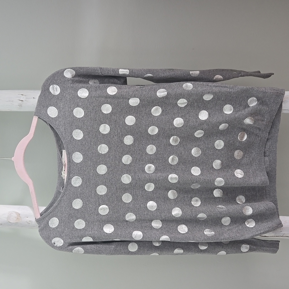 LC Lauren Conrad Gray Top with Metallic Dots. NWT Small